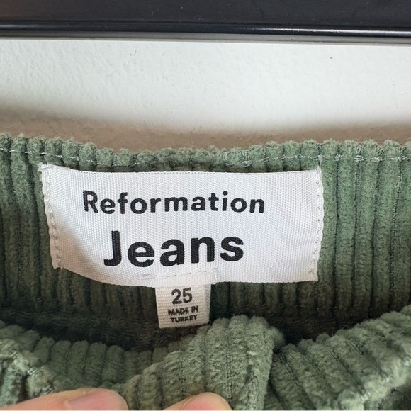 Reformation Cynthia Button Fly High-Rise Straight Corduroy Pants Size 25 - Picture 8 of 10